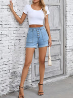 Lila Vintage Denim Stretch Shorts