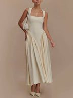 Minimalist Retro Square Neck Dress