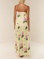 Polka Dot Floral Print Midi Dress