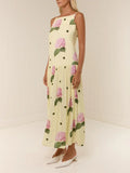 Polka Dot Floral Print Midi Dress