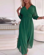 MIRA WAISTED MIDI DRESS